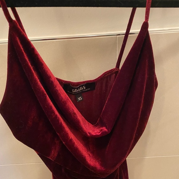 Lulu's Velvet Cowl Neck Midi Dress - Picture 3 of 4